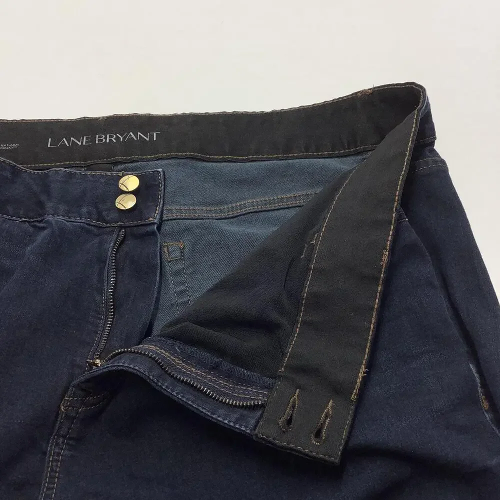 Lane Bryant Jeans Womens 24 Blue High Rise Straight Stretch Tummy Control